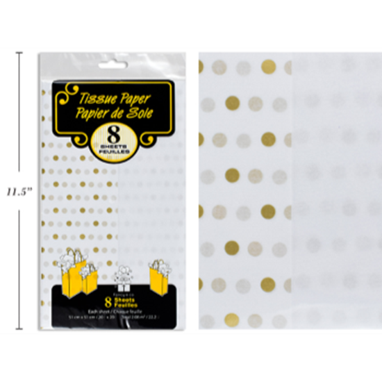 Image sur TISSUE - WHITE AND GOLD DOT TISSUE MIX PACK 