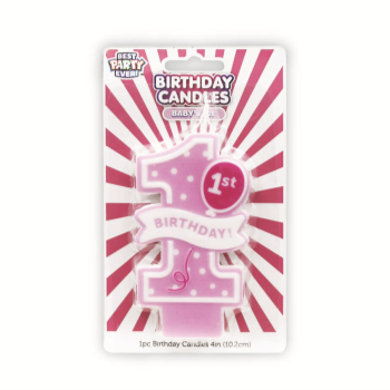Image de DECOR - 1st BIRTHDAY CANDLE - PINK