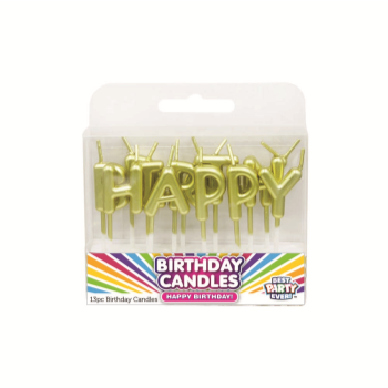 Image de PARTY CANDLES - LETTERS GOLD