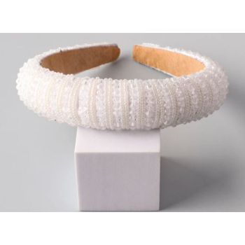 Image de WEARABLE - Crystal Bead Pearl Puffy Headband
