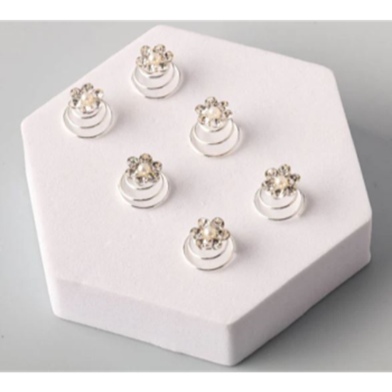 Image sur WEARABLE -  Pearl and Gem Spiral Hair Pin