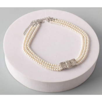 Image de WEARABLE - Triple Pearl Beaded Bow Choker