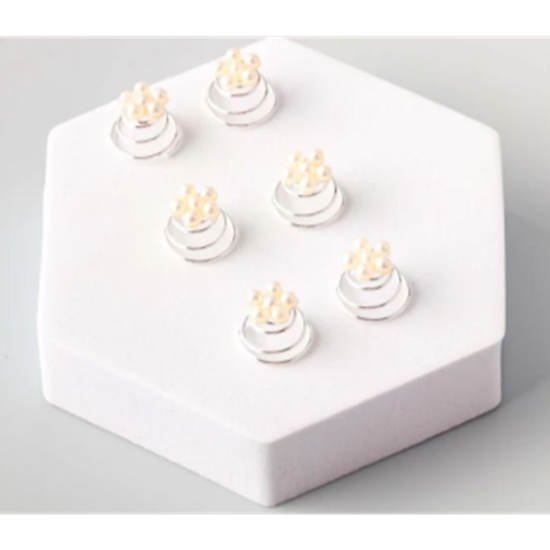 Image sur WEARABLE - Pearl Flower Spiral Hair Pins