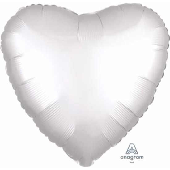 Picture of 18" FOIL - METALLIC WHITE SATIN HEART