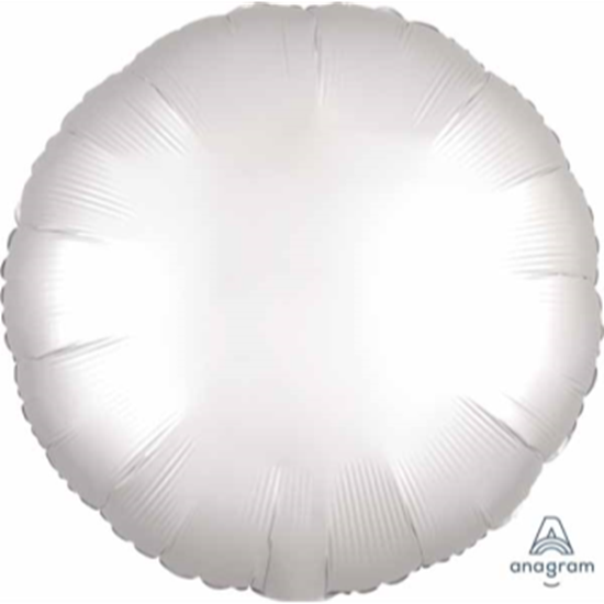 Picture of 18" FOIL - METALLIC WHITE SATIN ROUND