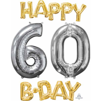 Image de HAPPY "60" BDAY BUNCH FOILS - AIR ONLY