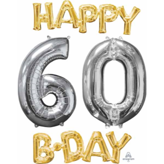 Image sur HAPPY "60" BDAY BUNCH FOILS - AIR ONLY
