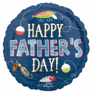 Image de 18" FOIL - HAPPY FATHER'S DAY HOOKED ON DAD