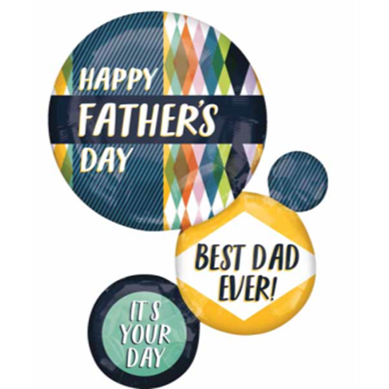 Image sur 28" FOIL - HAPPY FATHER'S DAY RETRO CIRCLES SUPERSHAPE