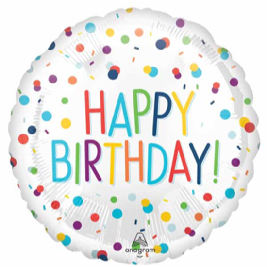 Image sur 18" FOIL - CONFETTI HAPPY BIRTHDAY