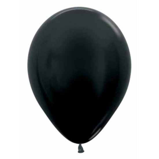 Picture of 11" METALLIC BLACK LATEX BALLOONS - SEMPERTEX