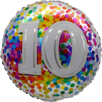 Image de 18" FOIL - AGE 10th RAINBOW CONFETTI