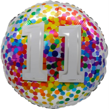 Image de 18" FOIL - AGE 11th RAINBOW CONFETTI
