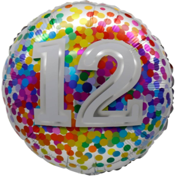 Image de 18" FOIL - AGE 12th RAINBOW CONFETTI