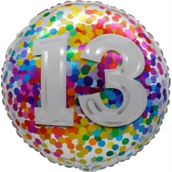Image de 18" FOIL - AGE 13th RAINBOW CONFETTI