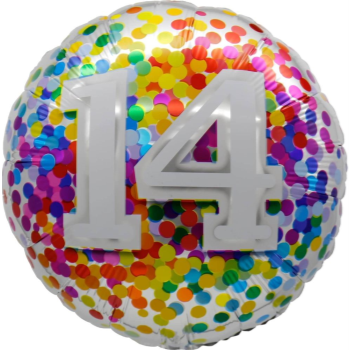 Image de 18" FOIL - AGE 14th RAINBOW CONFETTI