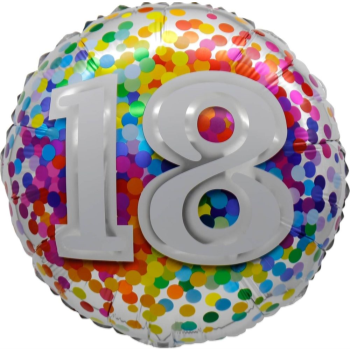 Picture of 18" FOIL - AGE 18th RAINBOW CONFETTI