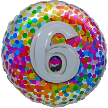 Image de 18" FOIL - AGE 6th RAINBOW CONFETTI
