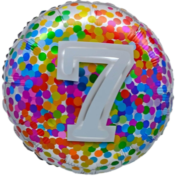 Image de 18" FOIL - AGE 7th RAINBOW CONFETTI