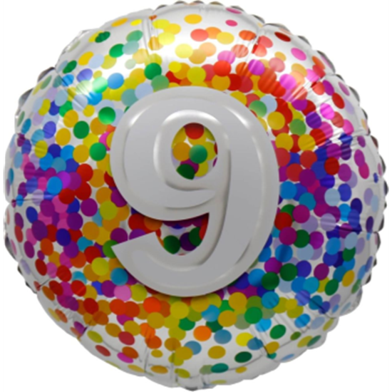 Image sur 18" FOIL - AGE 9th RAINBOW CONFETTI