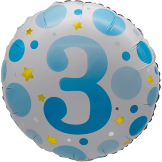 Image sur 18" FOIL - AGE #3rd BLUE DOTS