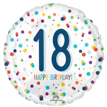 Picture of 18" FOIL - AGE 18th CONFETTI BIRTHDAY