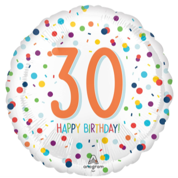 Picture of 18" FOIL - AGE 30th CONFETTI BIRTHDAY