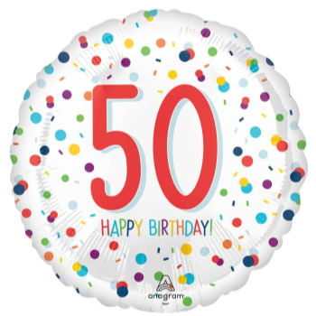 Picture of 18" FOIL - AGE 50th CONFETTI BIRTHDAY