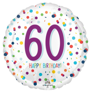 Picture of 18" FOIL - AGE 60th CONFETTI BIRTHDAY