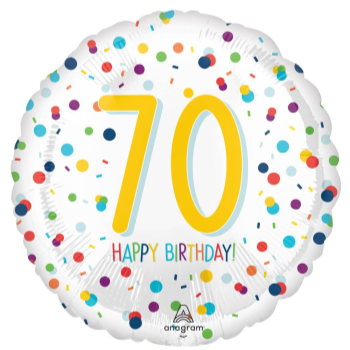 Picture of 18" FOIL - AGE 70th CONFETTI BIRTHDAY