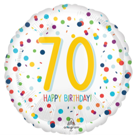 Picture of 18" FOIL - AGE 70th CONFETTI BIRTHDAY