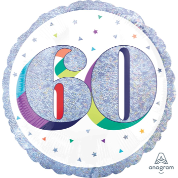 Picture of 18" FOIL - AGE 60th HERE'S TO YOU BIRTHDAY HOLOGRAPHIC