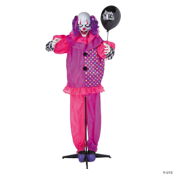 Picture of 5' 8" ANIMATED CLOWN WITH BALLOON