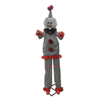 Image de 98" Animated Standing Clown - Black/Red/White