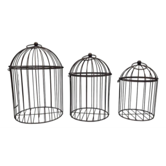 Image sur 12" Metal Birdcage Set of 3 