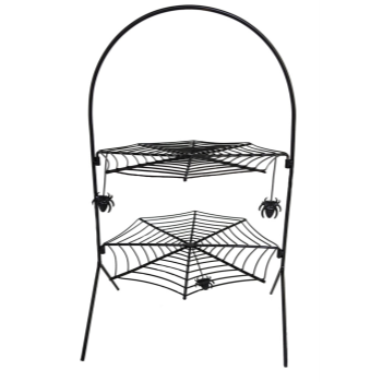 Image de DECOR - 17.5" Spider Web 2-Tier Cake Stand