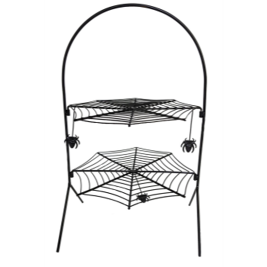 Picture of DECOR - 17.5" Spider Web 2-Tier Cake Stand