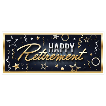 Image de DECOR - HAPPY RETIREMENT SIGN BANNER 30" x 6'