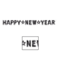 Picture of DECOR - GLITTER HAPPY NEW YEAR STREAMER 8' - WHITE/BLACK 