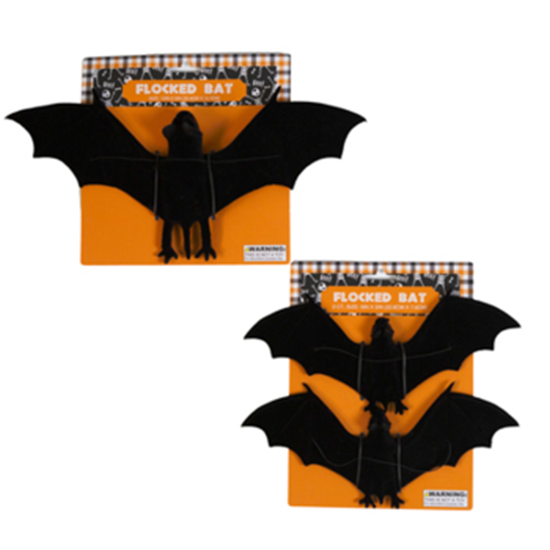Picture of DECOR - BLACK FLOCKED BATS - ASSORTED STYLES