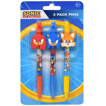Picture of SONIC PENS WITH RUBBER CHARACTER 3PKG