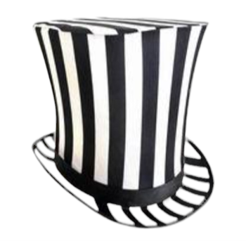 Image de HAT - Adult Black And White Striped Huge Hat