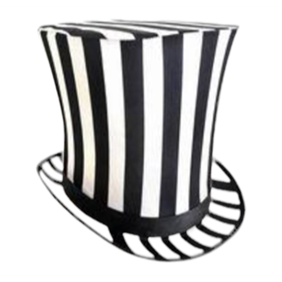 Image sur HAT - Adult Black And White Striped Huge Hat