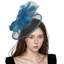 Picture of 20's - Blue Feather Fascinator with Mesh Accent