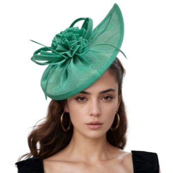 Picture of 20's - Chic Green Floral Fascinator with Bow Detail
