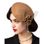 Picture of 20's - Vintage Brown Felt Fascinator with Floral and Netting