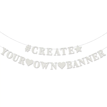 Picture of DECOR - White Sparkle Customizable Banner