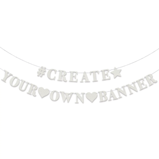 Picture of DECOR - White Sparkle Customizable Banner