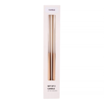 Picture of DECOR - GOLD/WHITE DIPPED TAPER CANDLES
