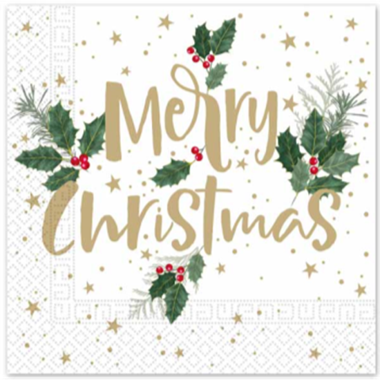 Picture of LUNCHEON NAPKIN 3PLY - HOLLY MERRY
